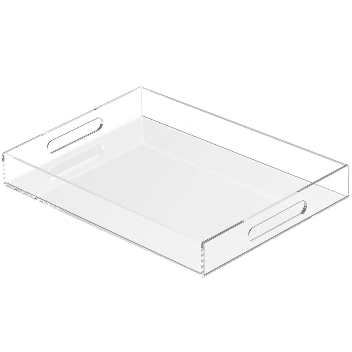 Large Acrylic Serving Tray With Handles - Table Countertop Organiser Decor