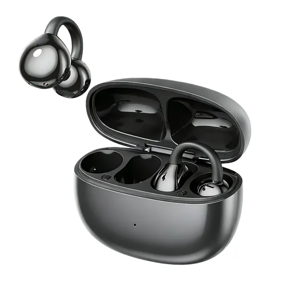 Black Open-Ear Clip-on Sports Bluetooth Headphones - Bluetooth 5.4