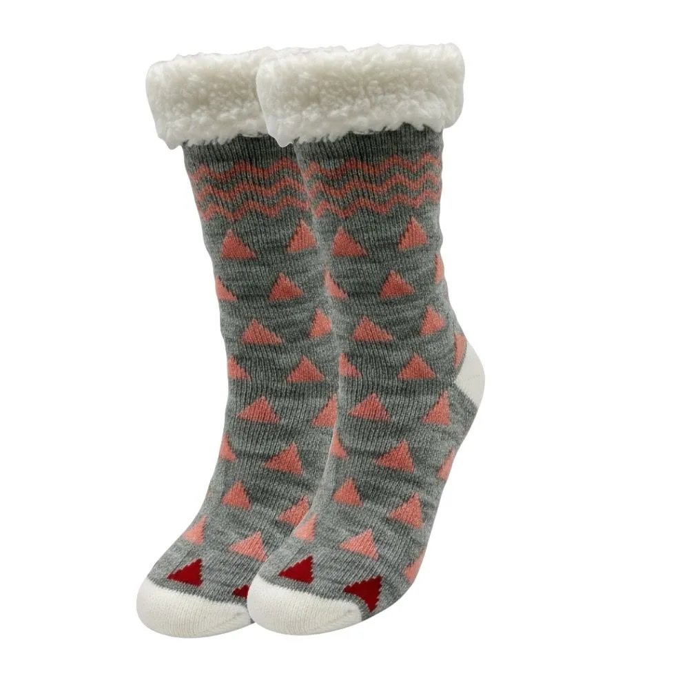 Anti Slip Thermal Slipper Socks Super Warm Fleece