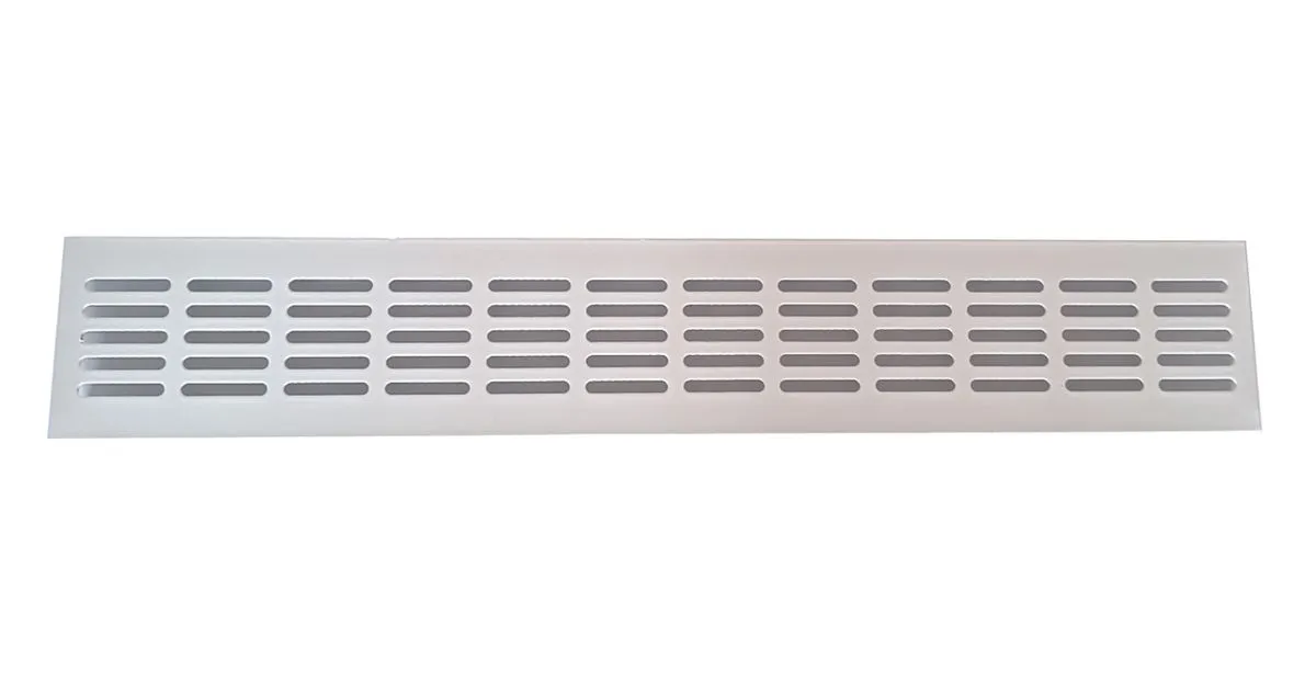 Ventilation grille for door, wall or kitchen cabinets 480x80mm Aluminium - White