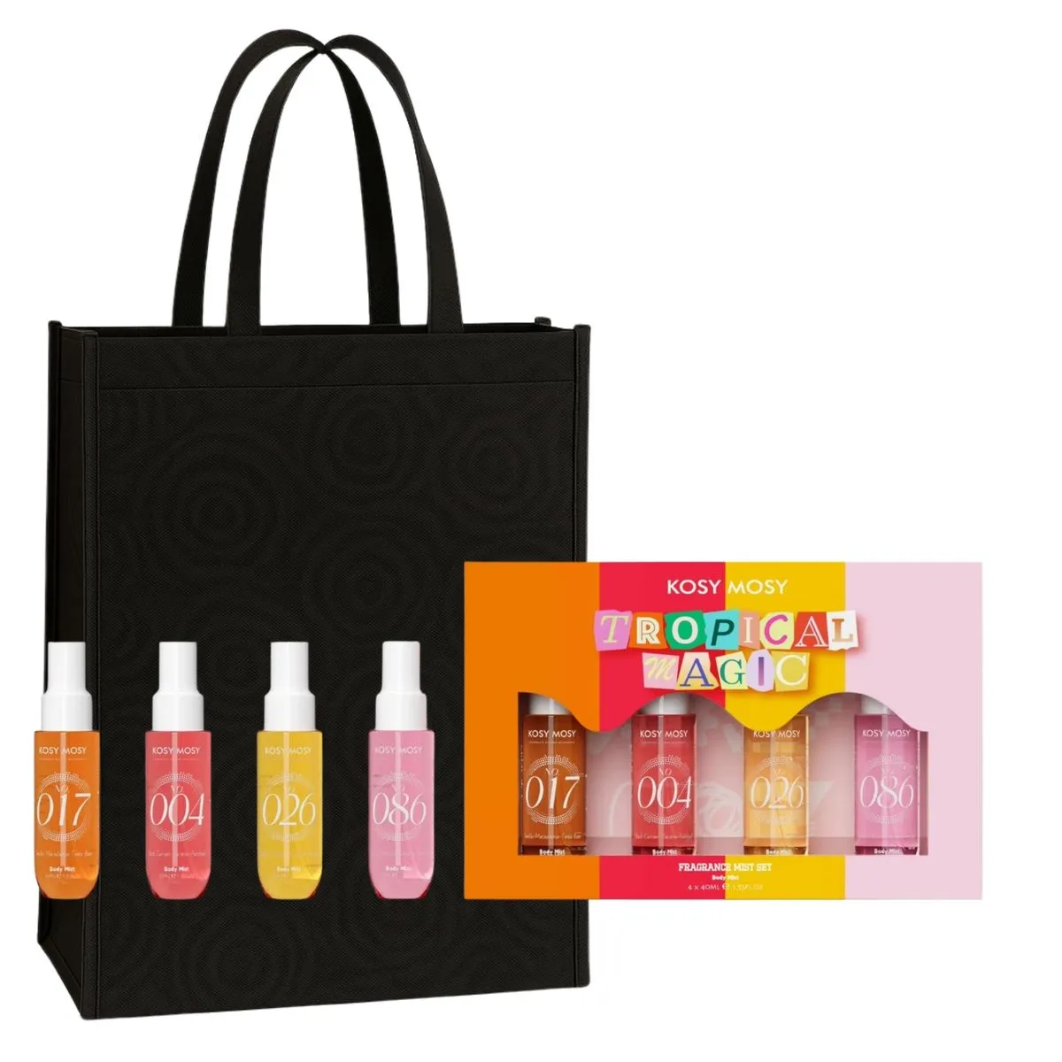 Kosy Mosy Tropical Magic Mist Set for Women | 4 x 40ml & Gift Bag COMBO - Black