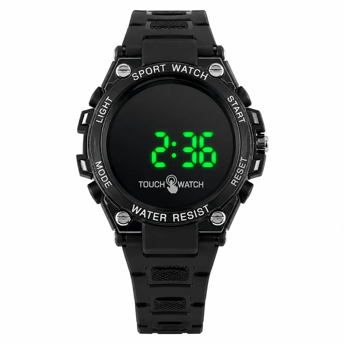 Rugged LED Sport Watch for Men - Waterproof Touch Display Military Style