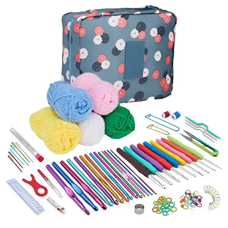107 Pcs Crochet Hook Set Crochet Knitting Needles Kit Wool Knitting Tools