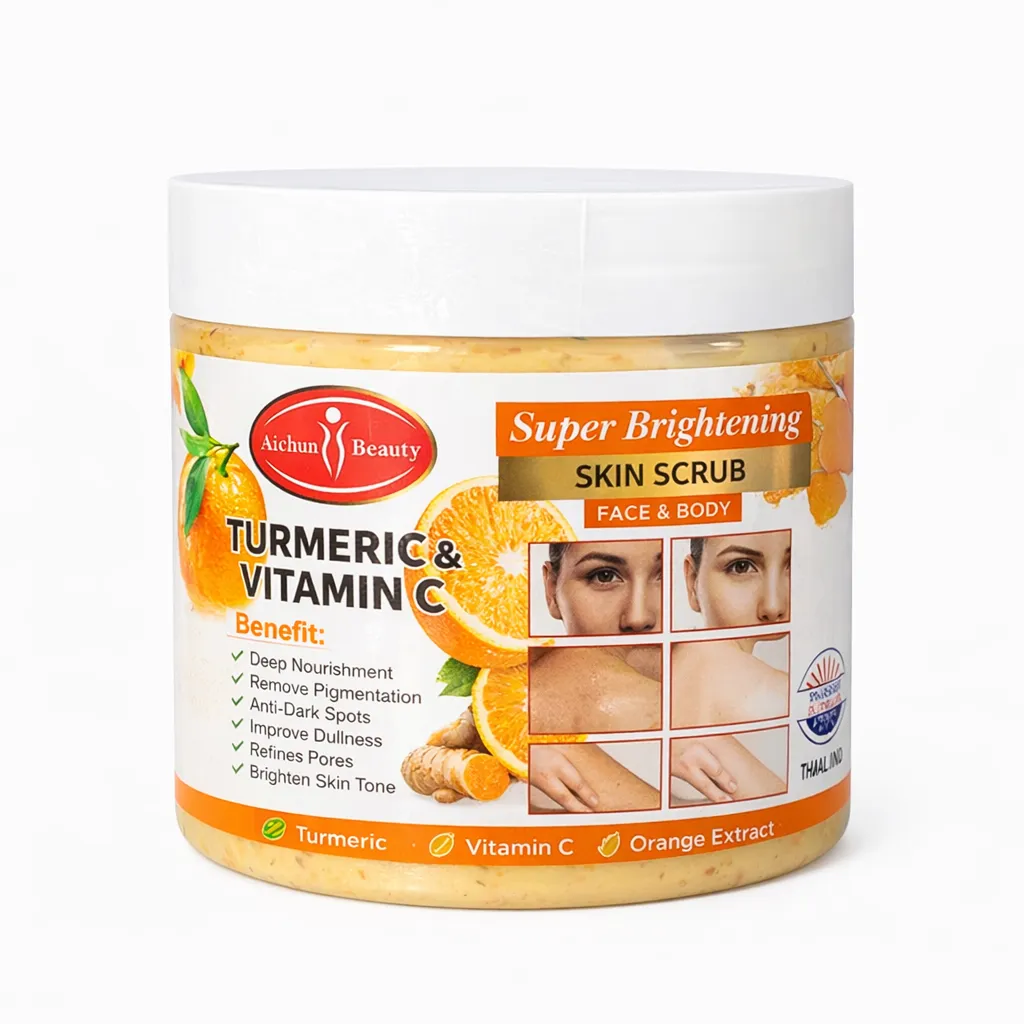 Aichun Beauty Turmeric & Vitamin C Face & Body Skin Scrub Exfoliator