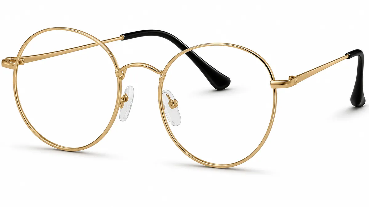 TROO Blue Light Blocking Fashion Circle Glasses (Computer/Gaming/TV/Phone) - Matt Gold
