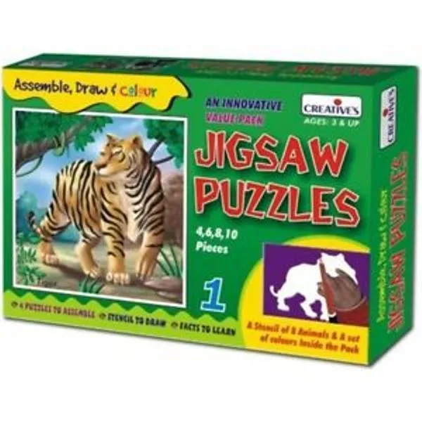 Jigsaw Puzzles Part 1 - Assemble, Draw with Stencils & Colour In