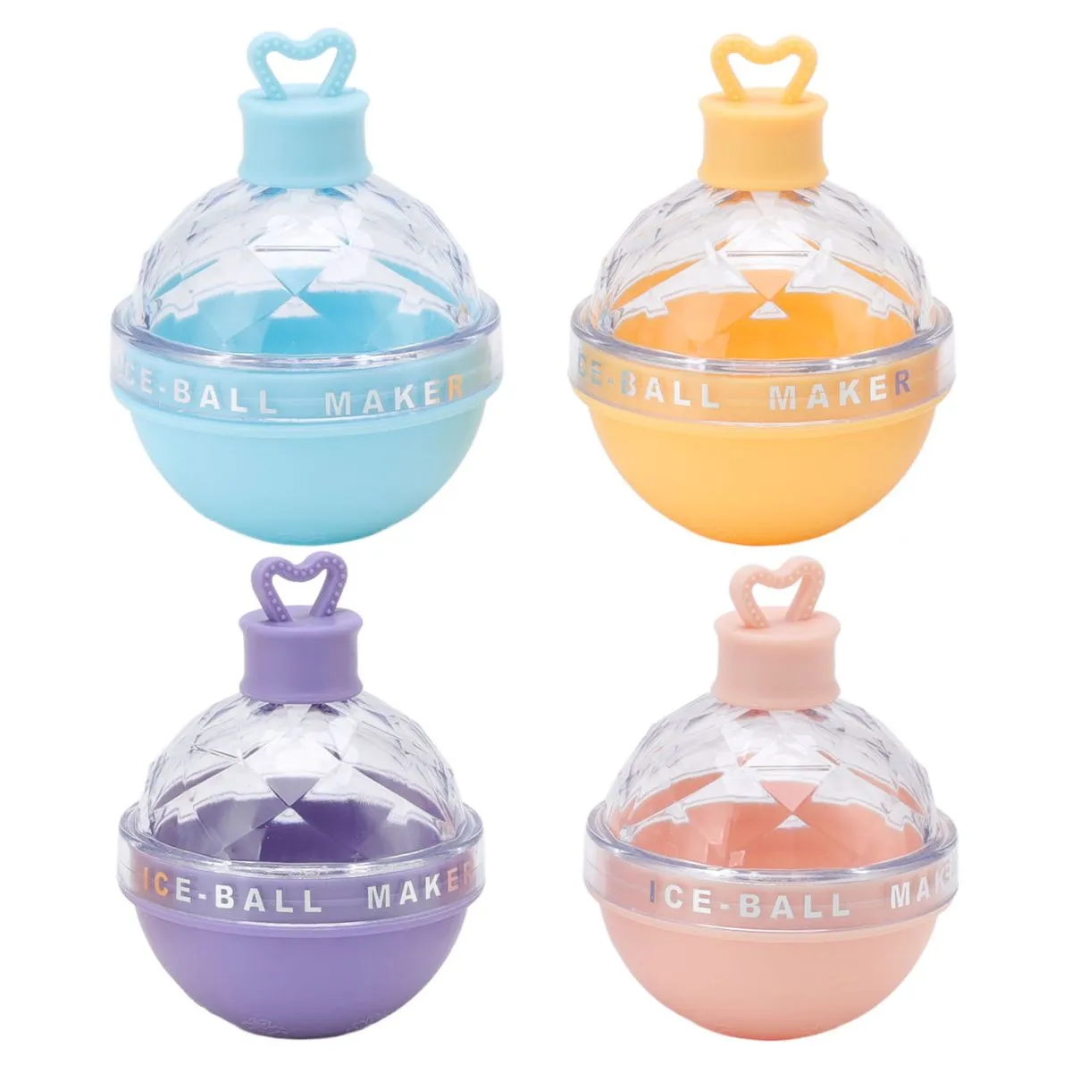Large Round Hockey Ball Ice Mold With Lid - 4 Pieces