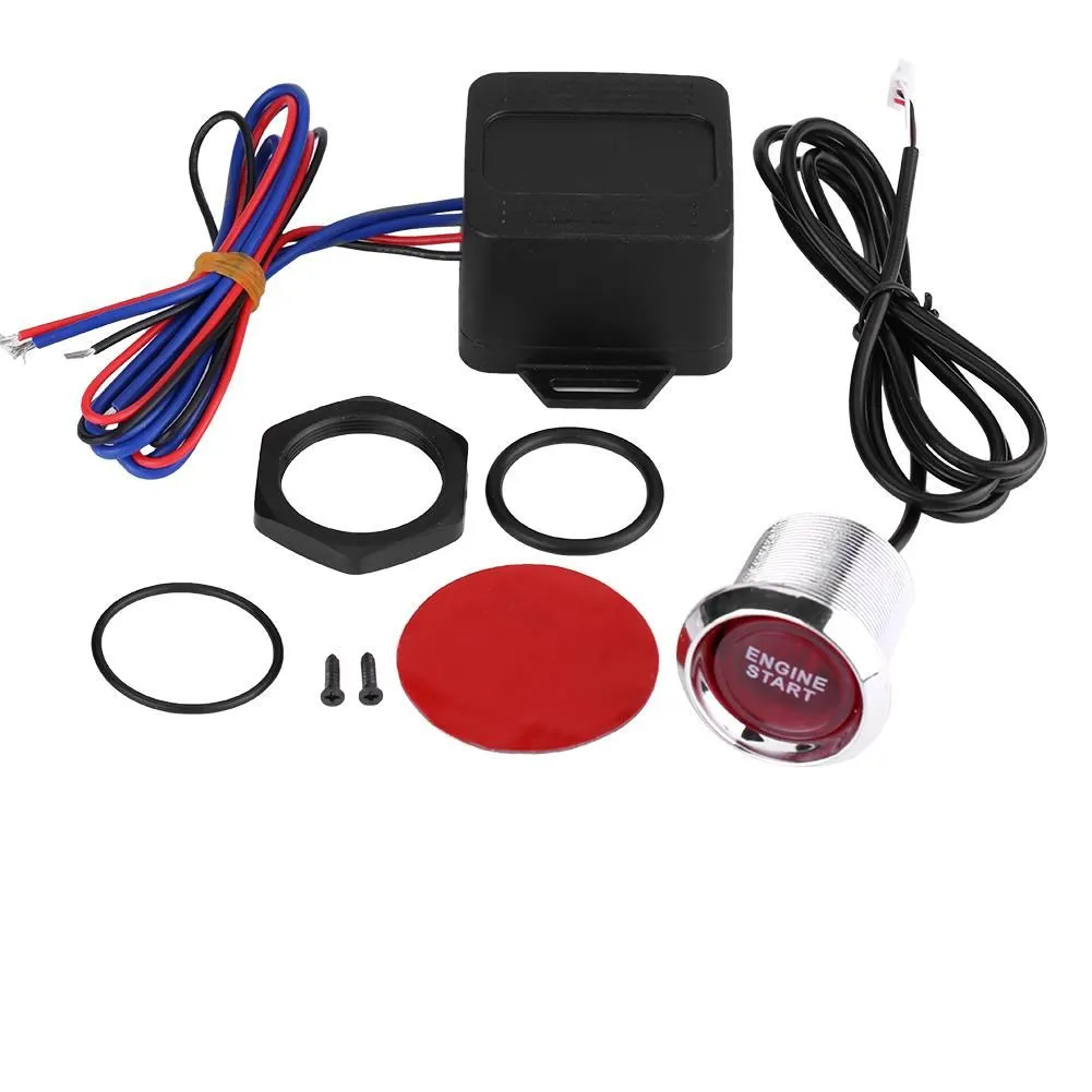 Universal 12V Car Engine Start Push Button Switch with Red LED Light