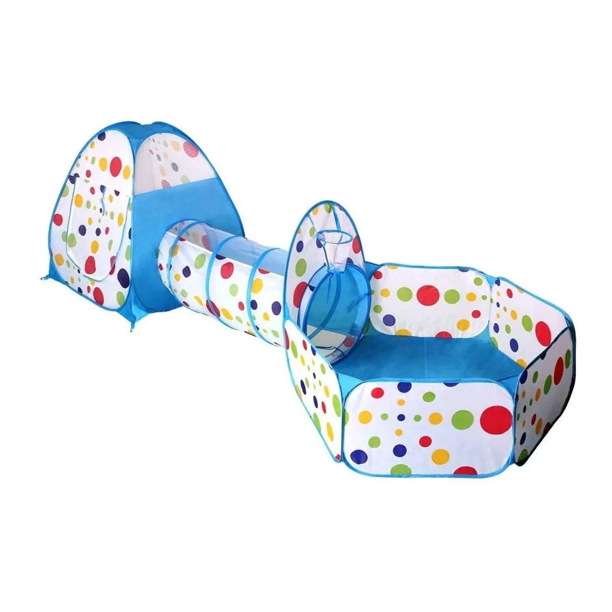Collapsible Play-Tent With Tunnel For Kids - Blue