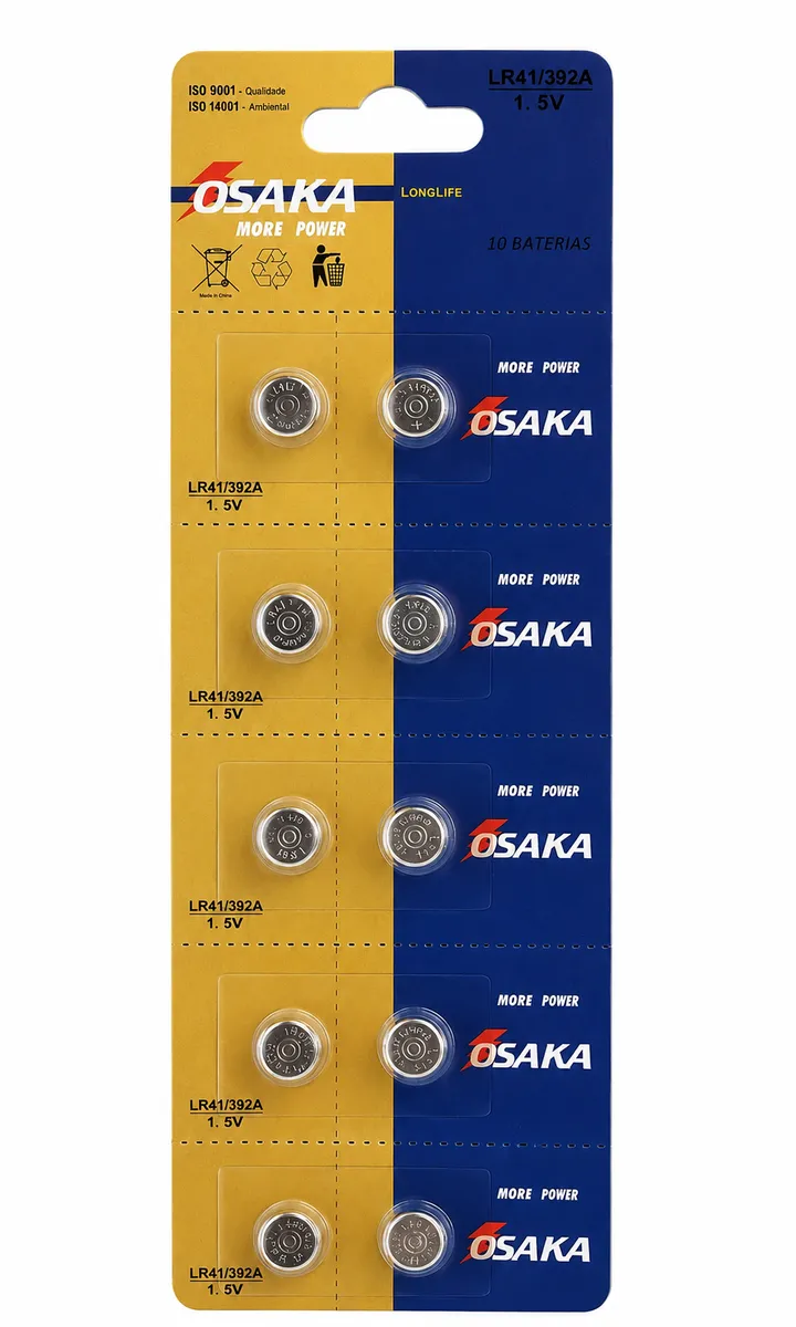 OSAKA LR41/392A 1.5V Button Cell Batteries - 10 Pack