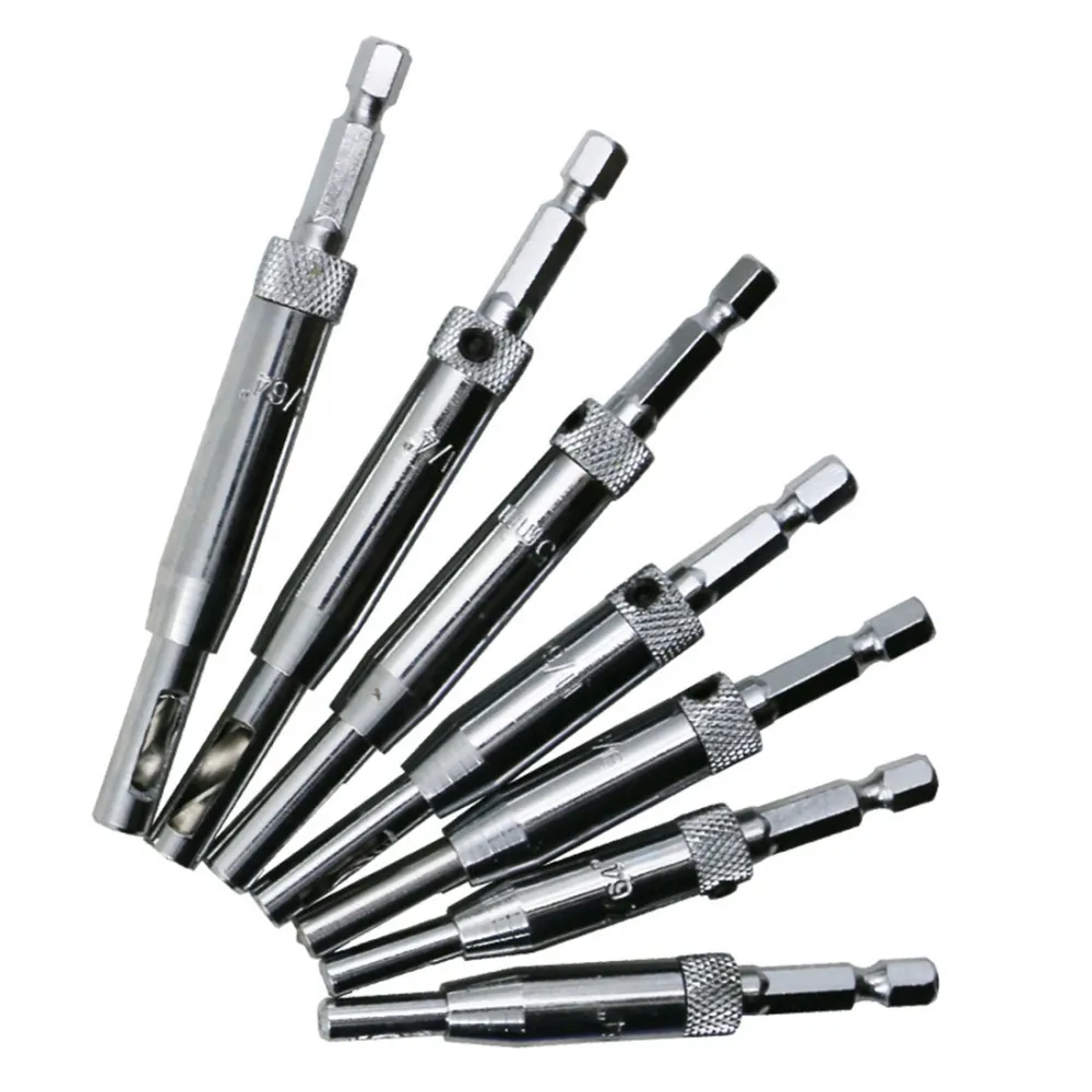 7 Pieces/Set Doors Self Centering Hinge Tapper Core Drill Bit Set