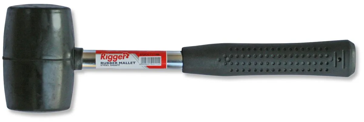 Hammer Mallet Rubber Steel Shaft 450gr Black Rigger
