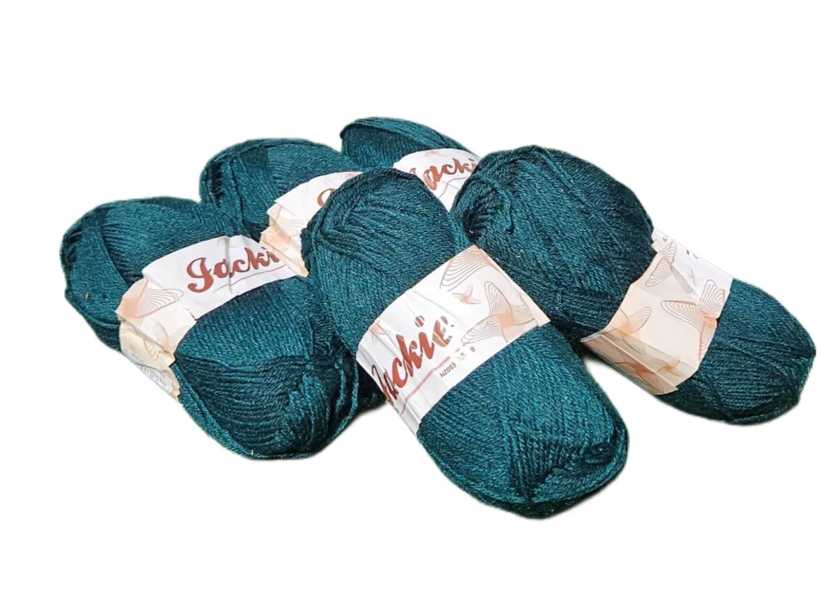 Double Knitting Wool Polyester Yarn 500g (Pack of 5) 100g each - Dark Green
