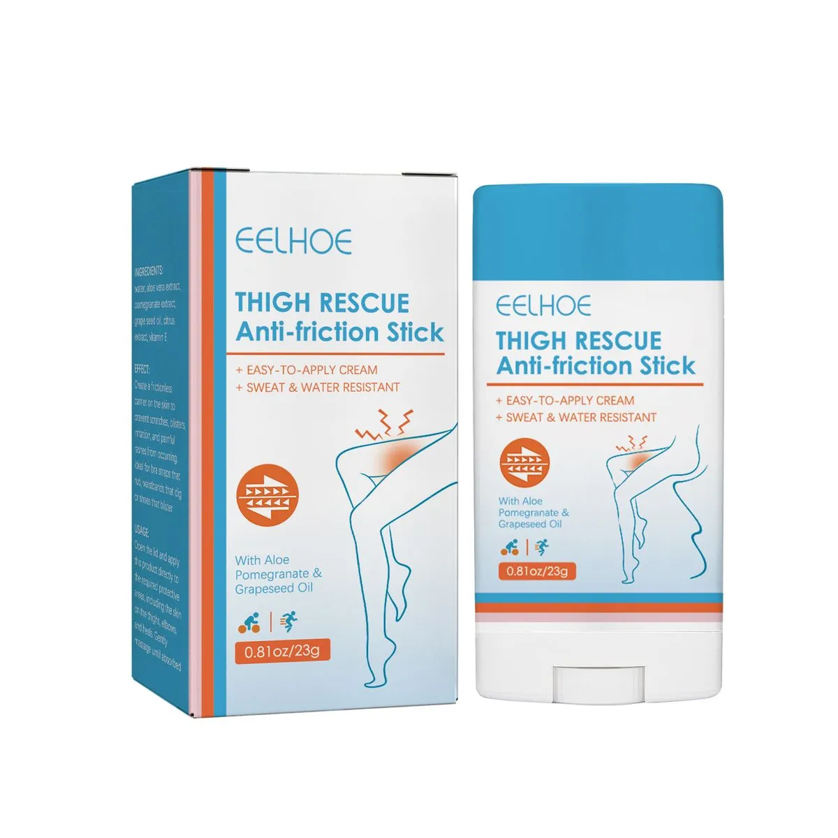 Thigh Anti-Chafing Stick: 24H Sweat-Resistant Protection