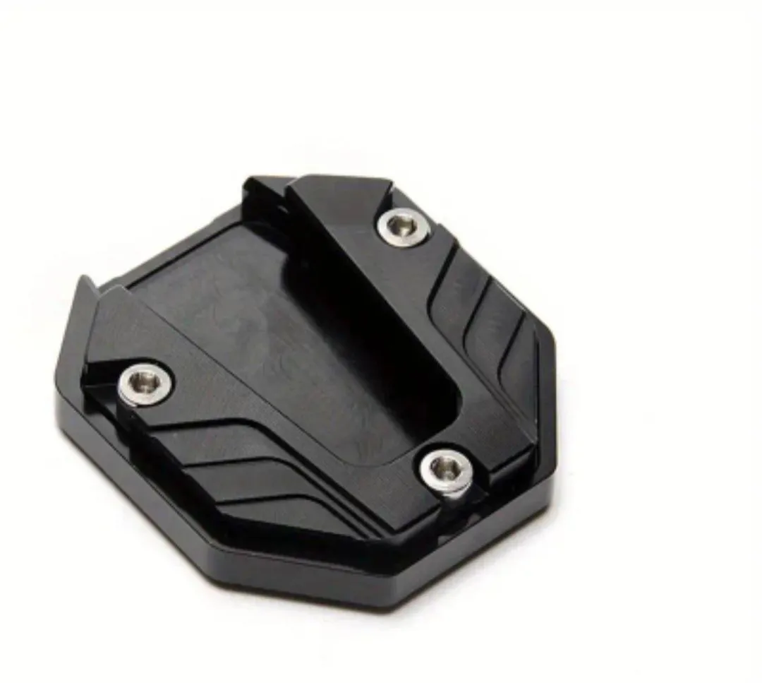 Universal Motorcycle Kickstand Pad Side Stand - Black