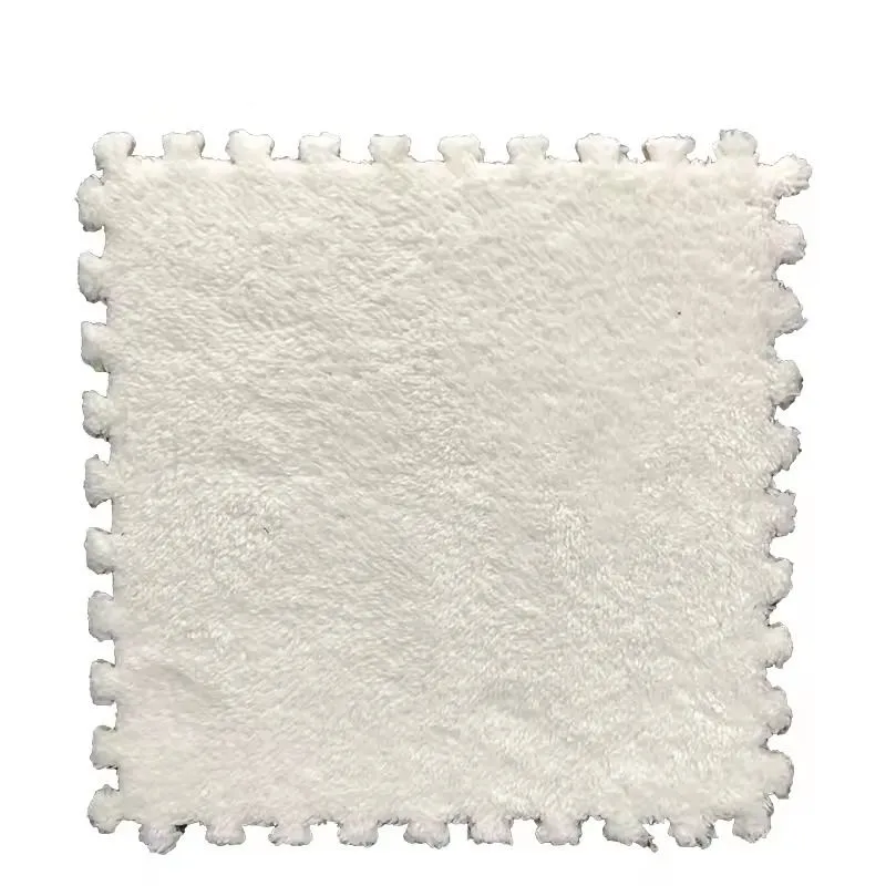 6 Piece Puzzle Exercise Play Interlocking Soft Floor Mats - White