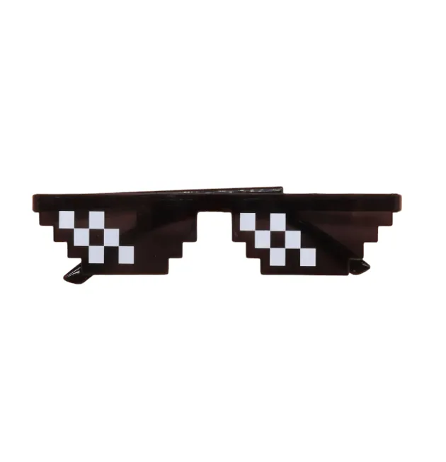 Funky Mosiac Pixel Party Sunglasses - Black