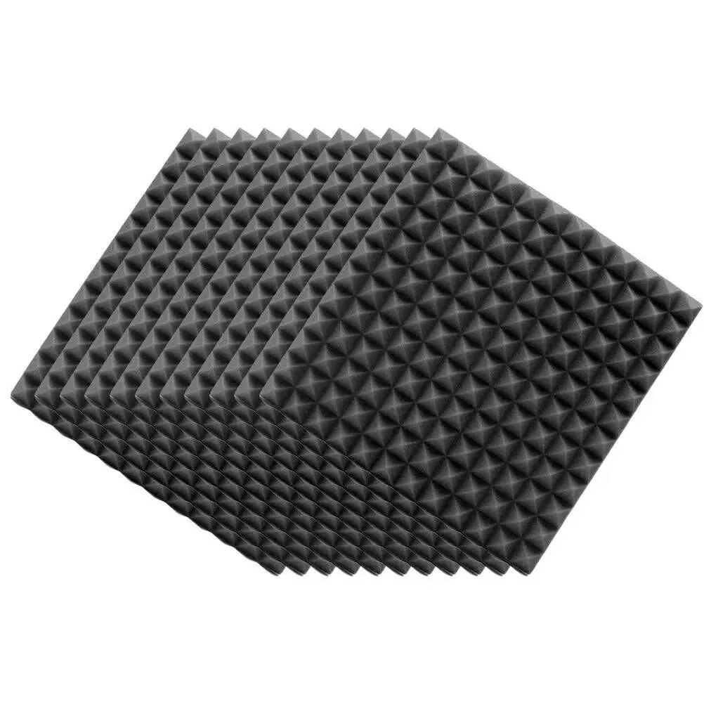 12Pcs Pyramid Acoustic Foam Panels Sound Absorption For Studio