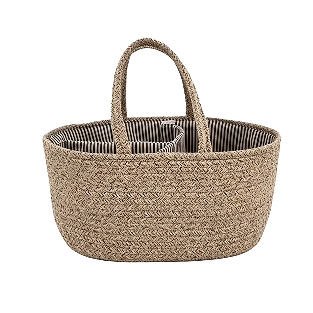 Soft Cotton Rope Diaper Caddy Portable Baby Nursery Storage Basket