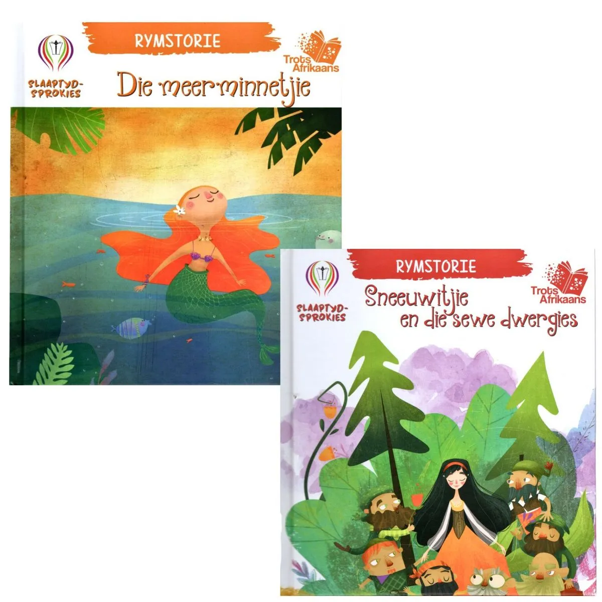 Trots Afrikaans Rym Stories - Stel van 2 Boeke - Meermin en Sneeuwitjie