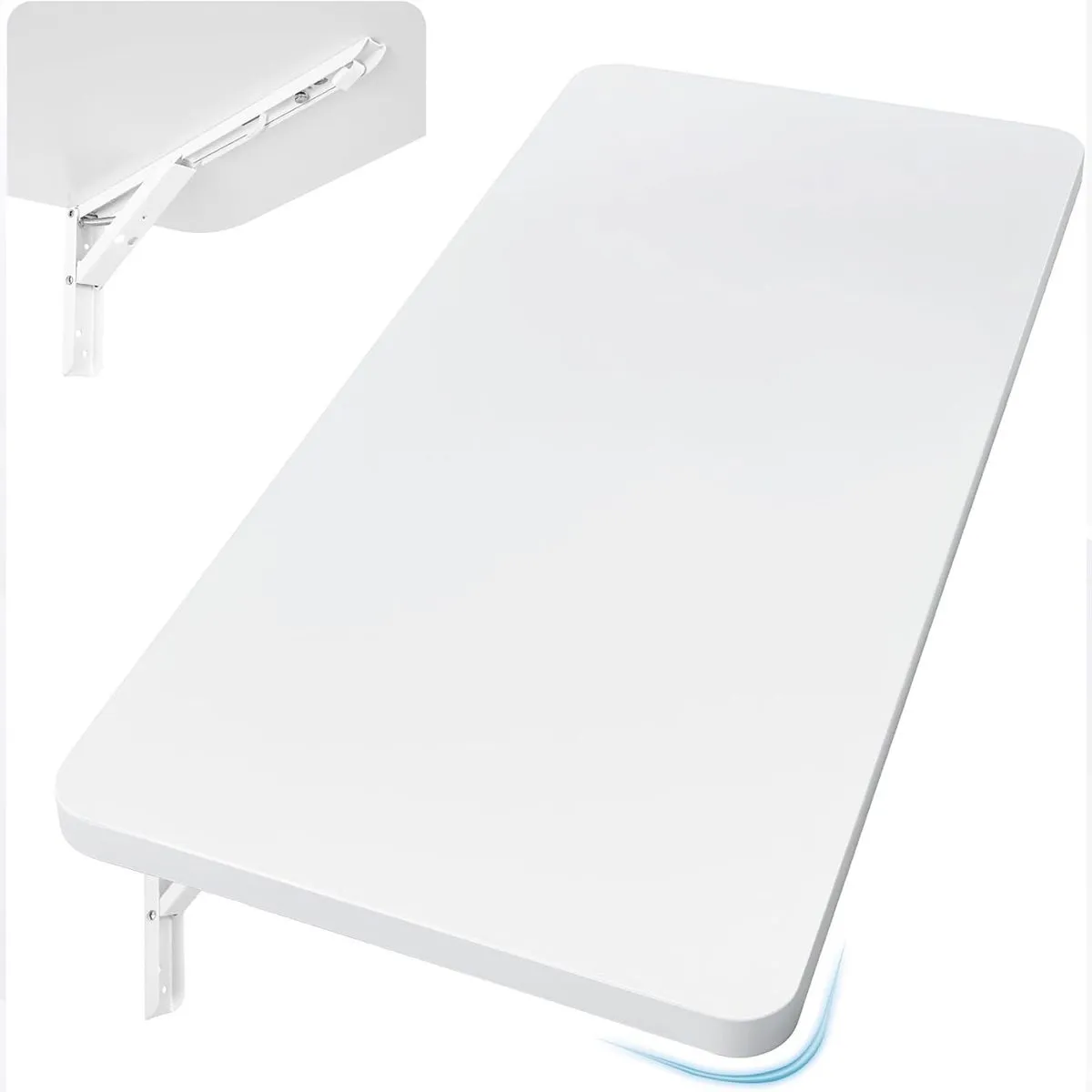 Wall Mounted Folding Table Drop-Leaf Floating Shelf Office Decor - 30x60White