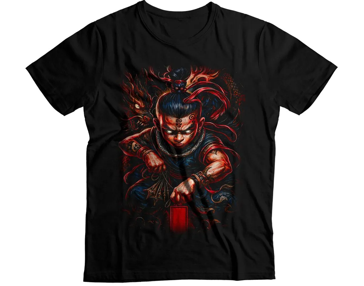 Young Monk Martial Arts Lantern Graphic T-Shirt