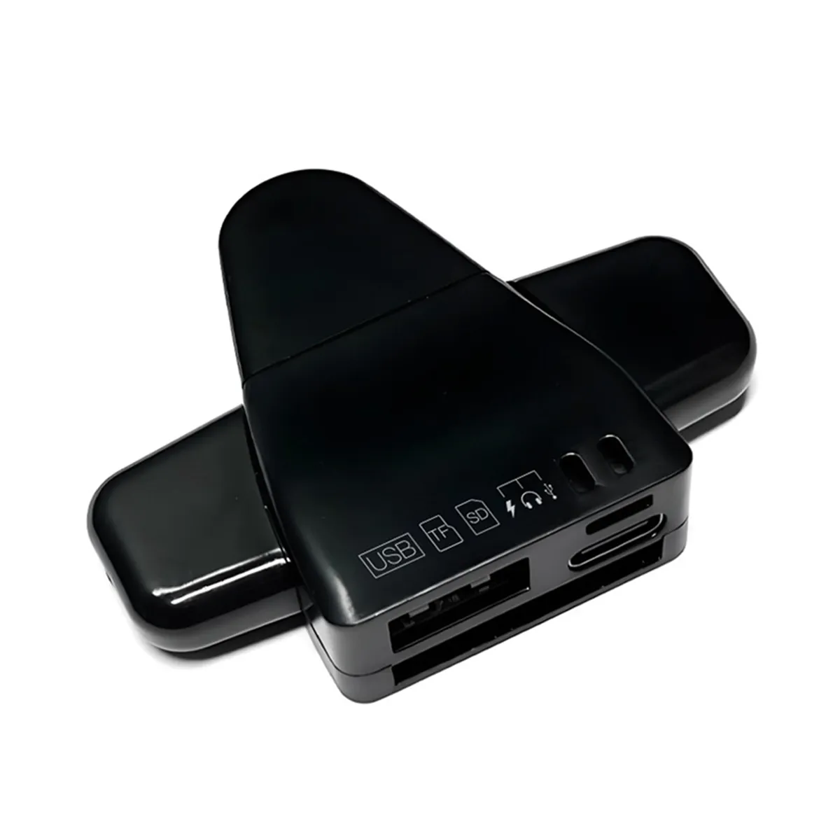 Card Reader Multi-Function Universal Phone Computer Adapter Black