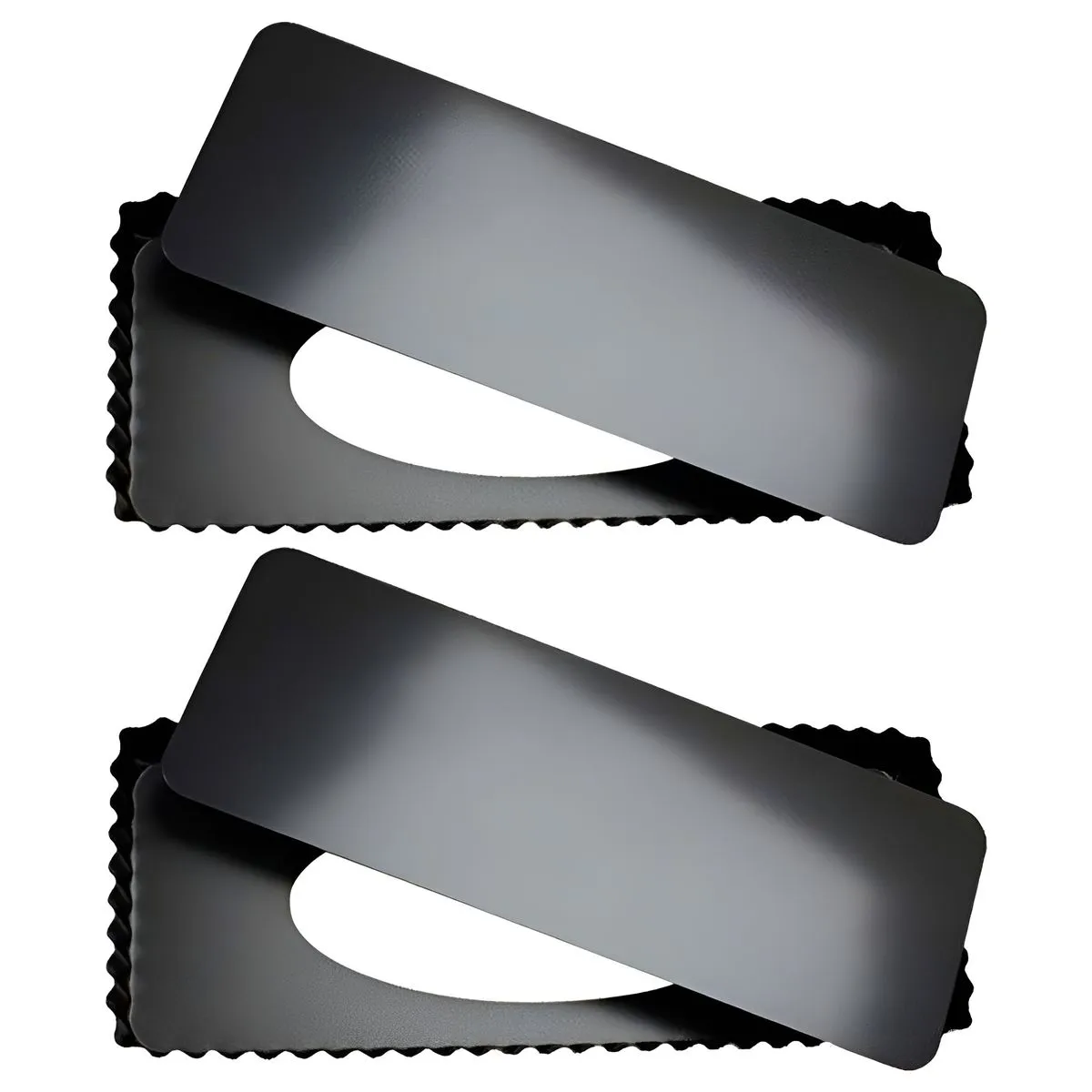 2 Piece Nonstick Carbon Steel Tart Pans with Removable Base - Black