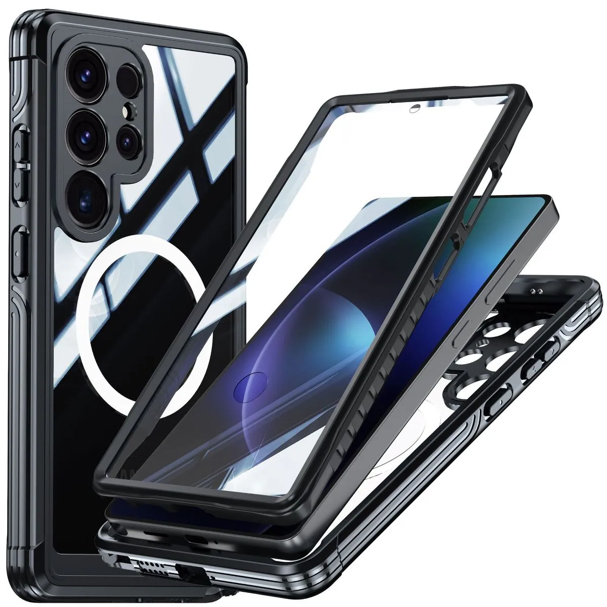 Full Body Protection Phone Case Compatible With Samsung Galaxy S25 Ultra - Black