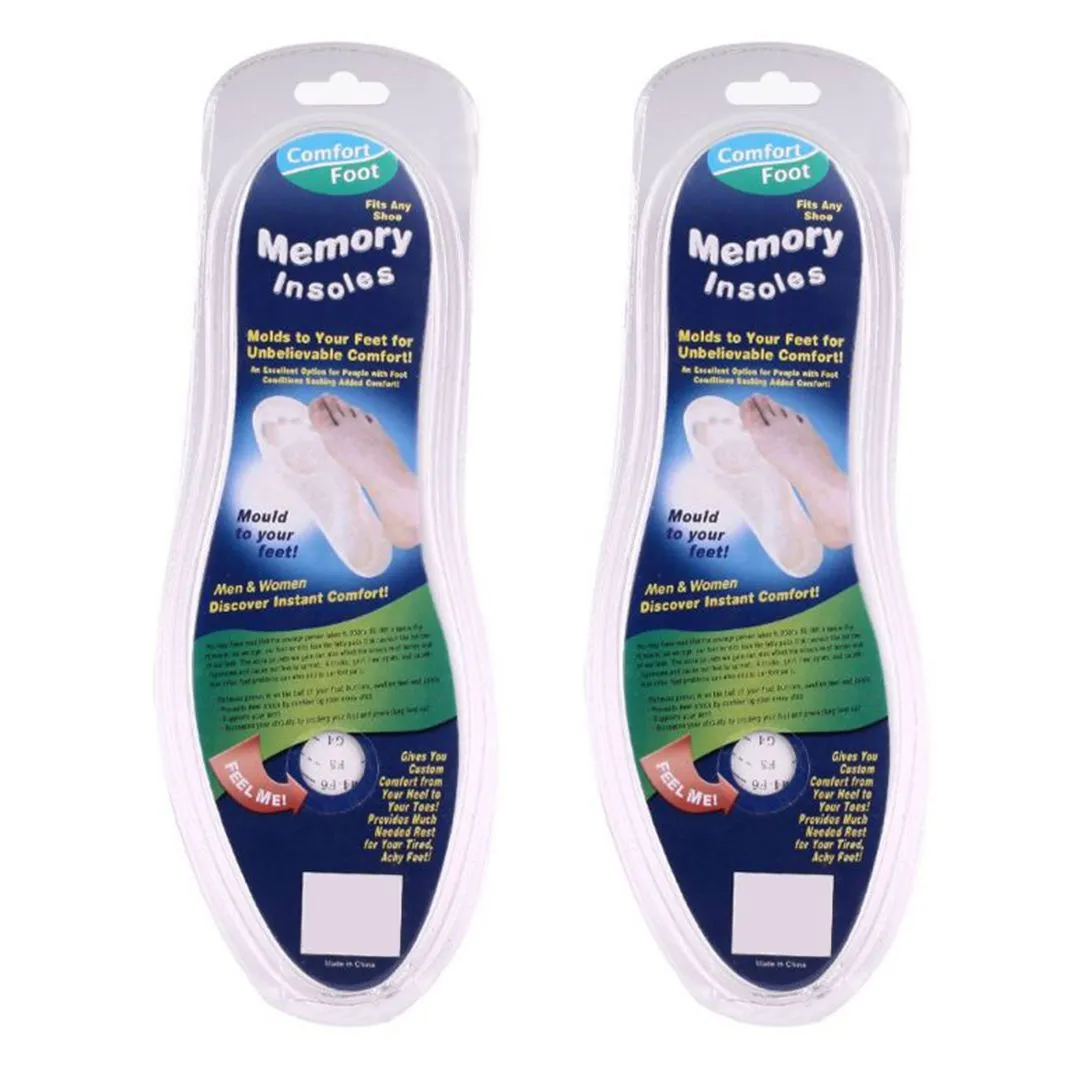 Memory Foam Insole - Cut to Size - 2 Pairs