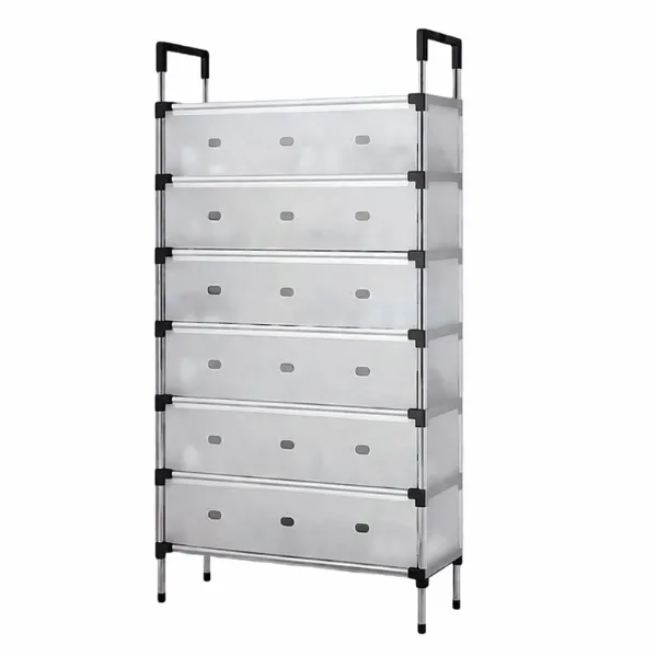 6 Tier Shoe Rack Organiser with Dustproof Cover