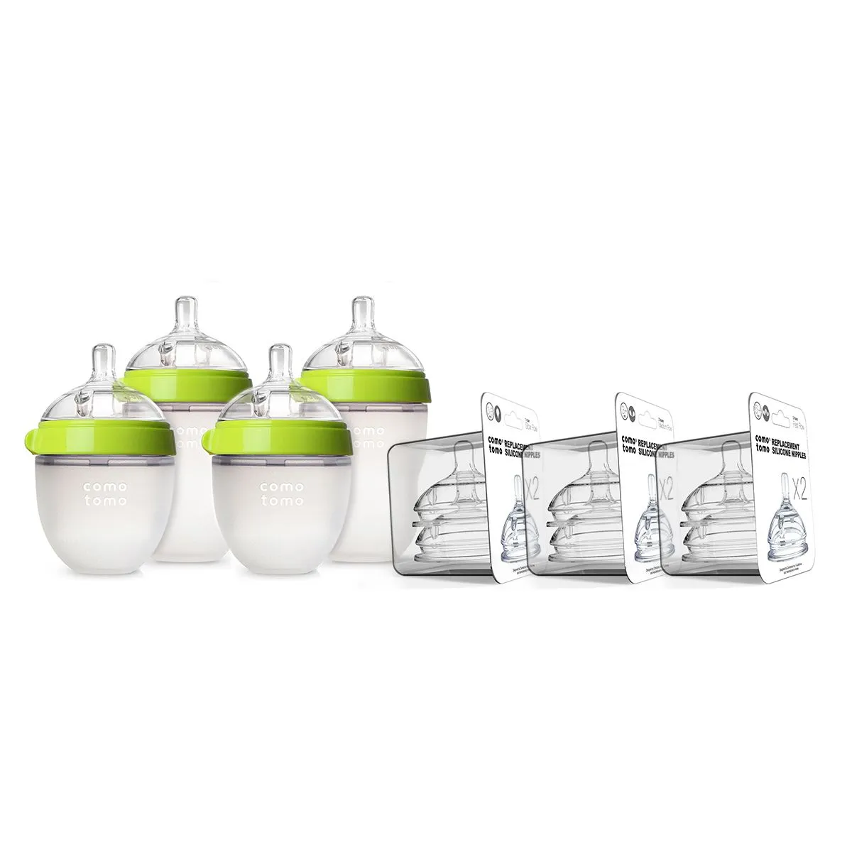 Comotomo - Natural feel baby bottle bundle (10 Piece) - Green