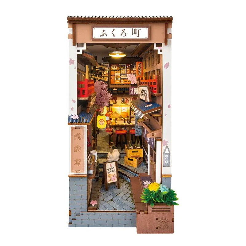 Rolife Sakura Wine Alley DIY Book Nook Shelf Insert Miniature Dollhouse