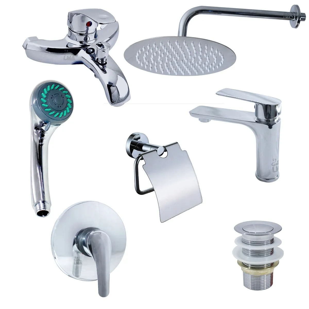 Bathroom Essentials Complete Bathtub Faucet & Shower System Set