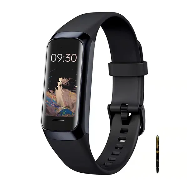 Smart Silicone Watch Fitness, Heart Rate monitor, Waterproof Wiith Apex Pen - Black
