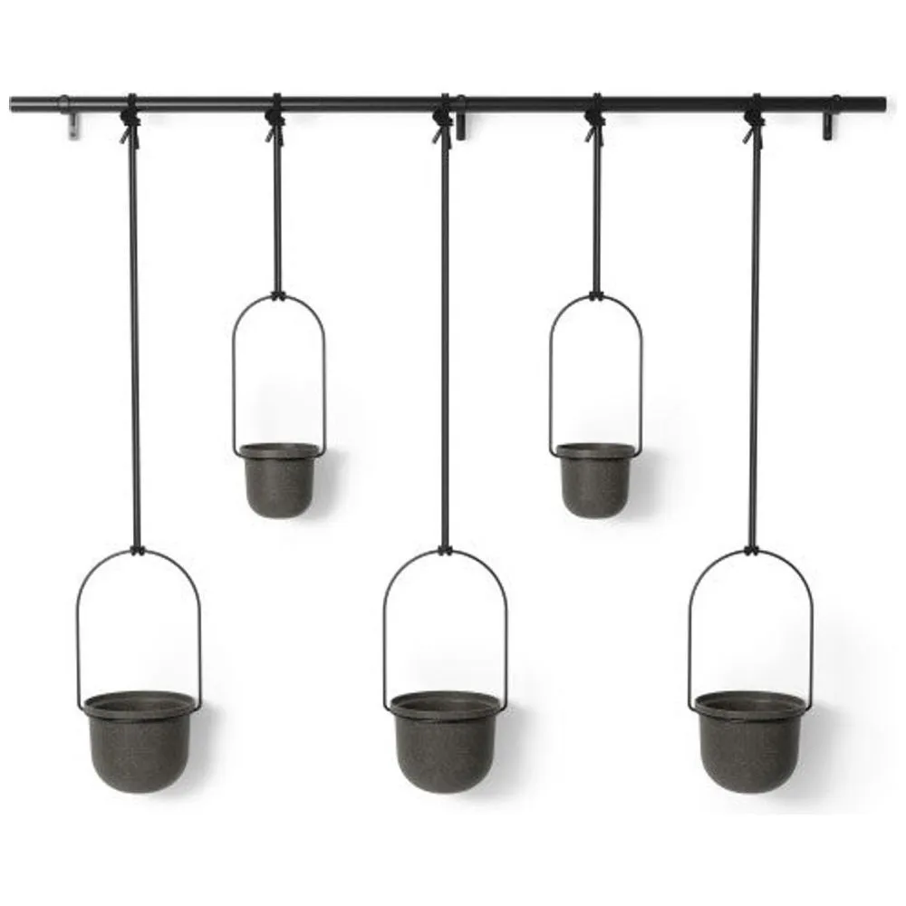 Umbra Triflora Hanging Planter Set of 5 Black Indoor/Outdoor