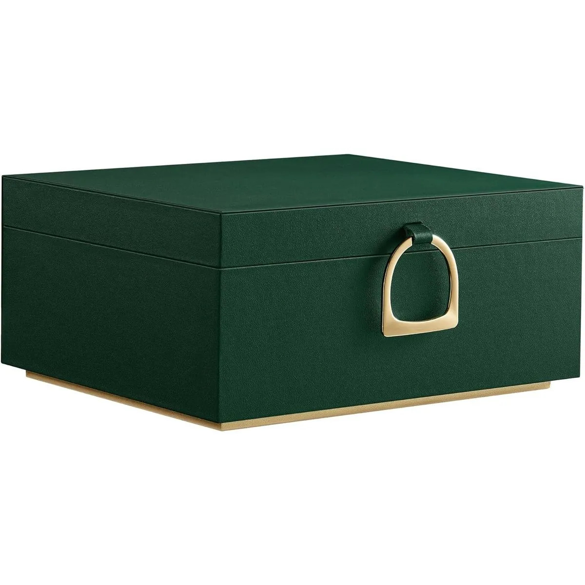 Jewelry Organizer with Handle, 2-Layer Jewelry Box - Green