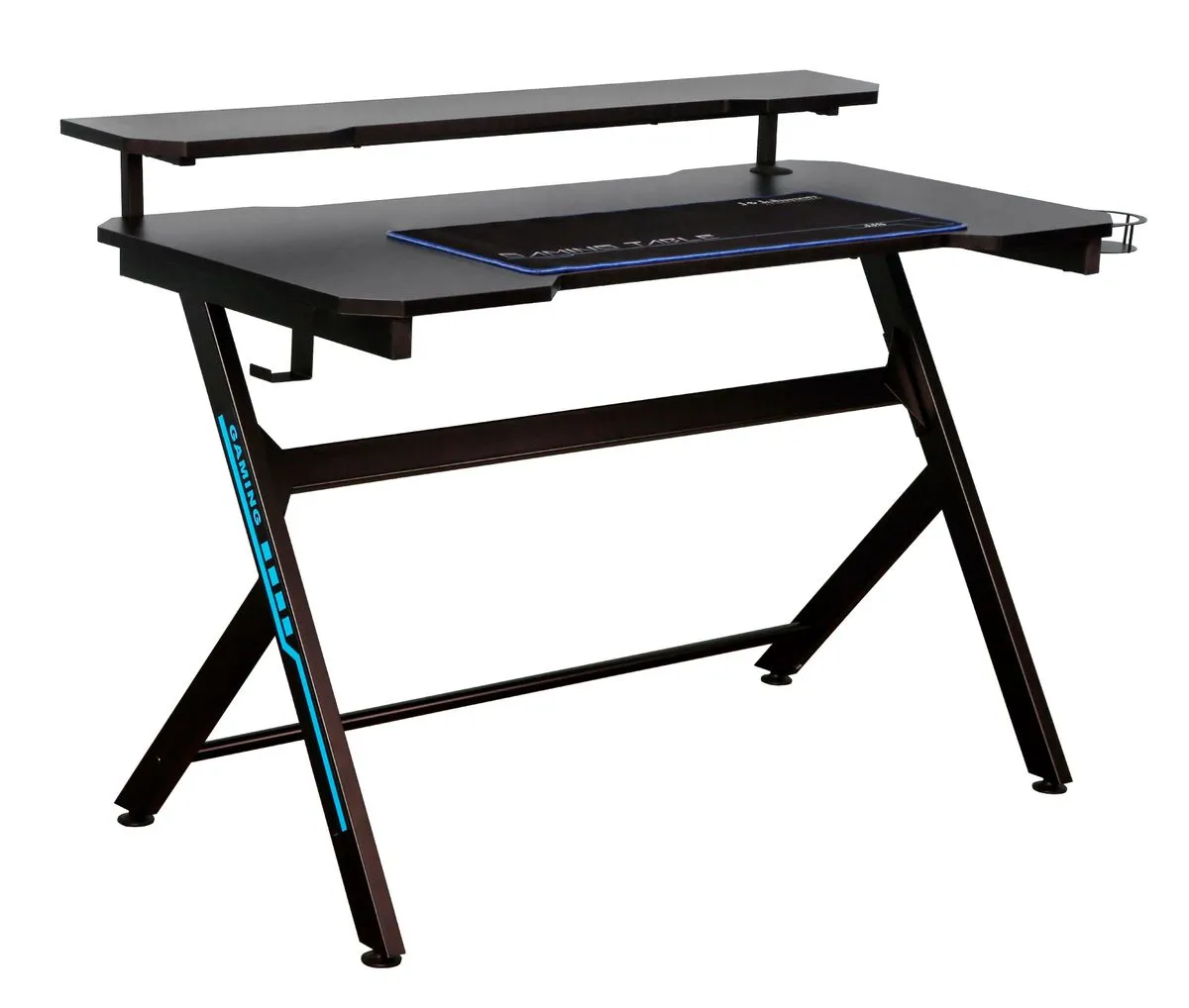 Donahue Gaming Desk with Monitor Riser & Adjustable Feet