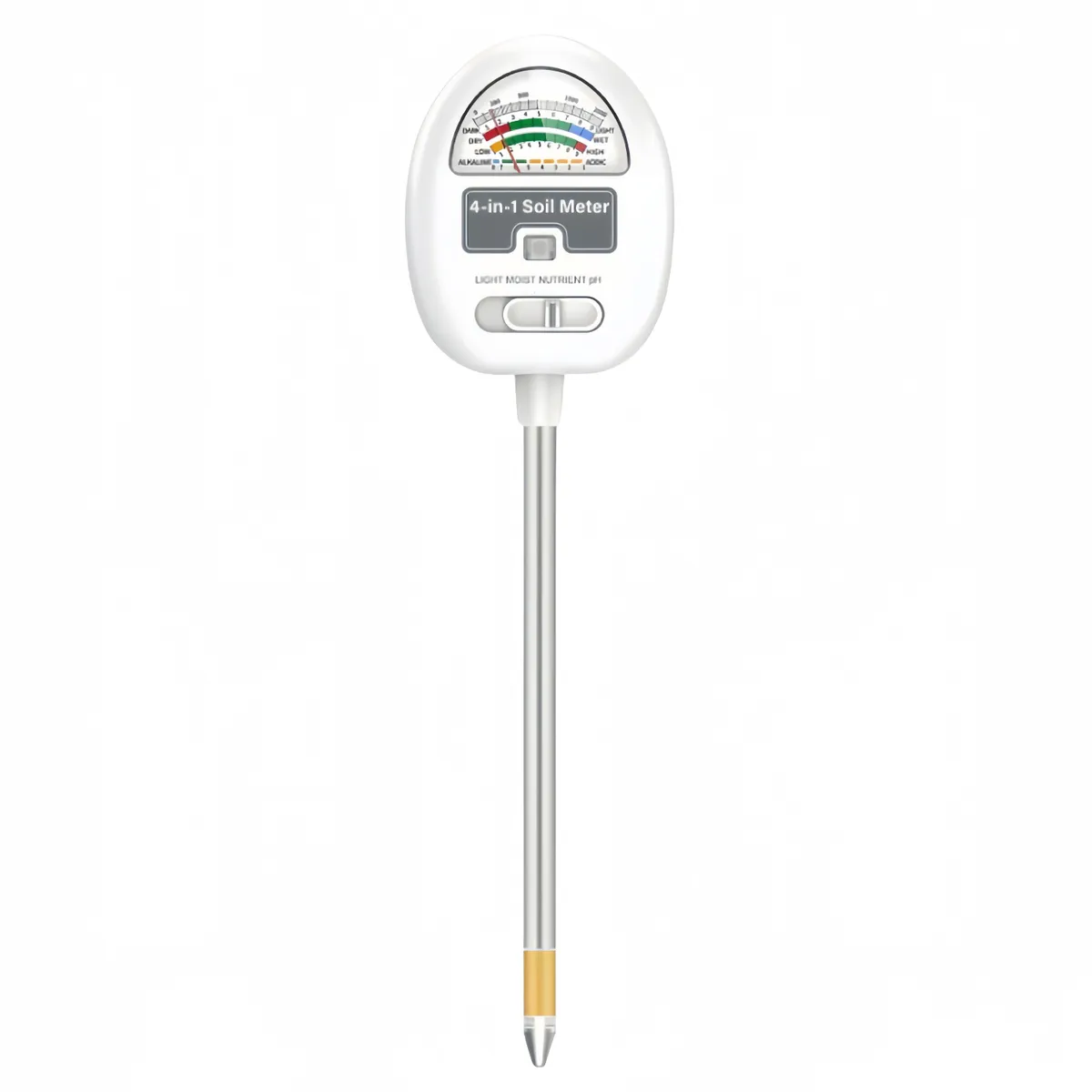 Soil Moisture Meter, 4-in-1 Soil pH Tester, Moisture/Light/Nutrients/PH