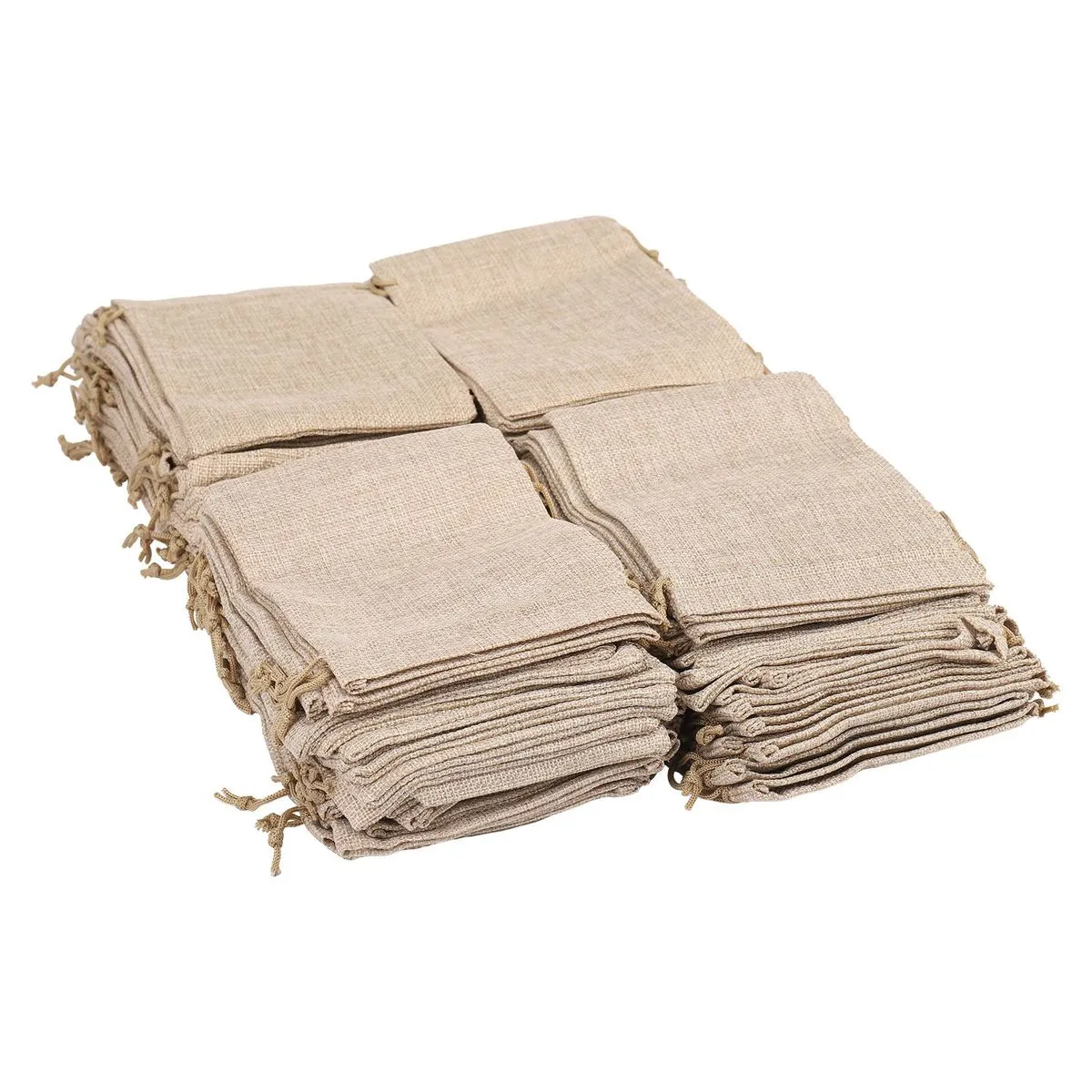 100pcs Burlap Packing Pouches Drawstring Bags 13x18cm Gift Bag