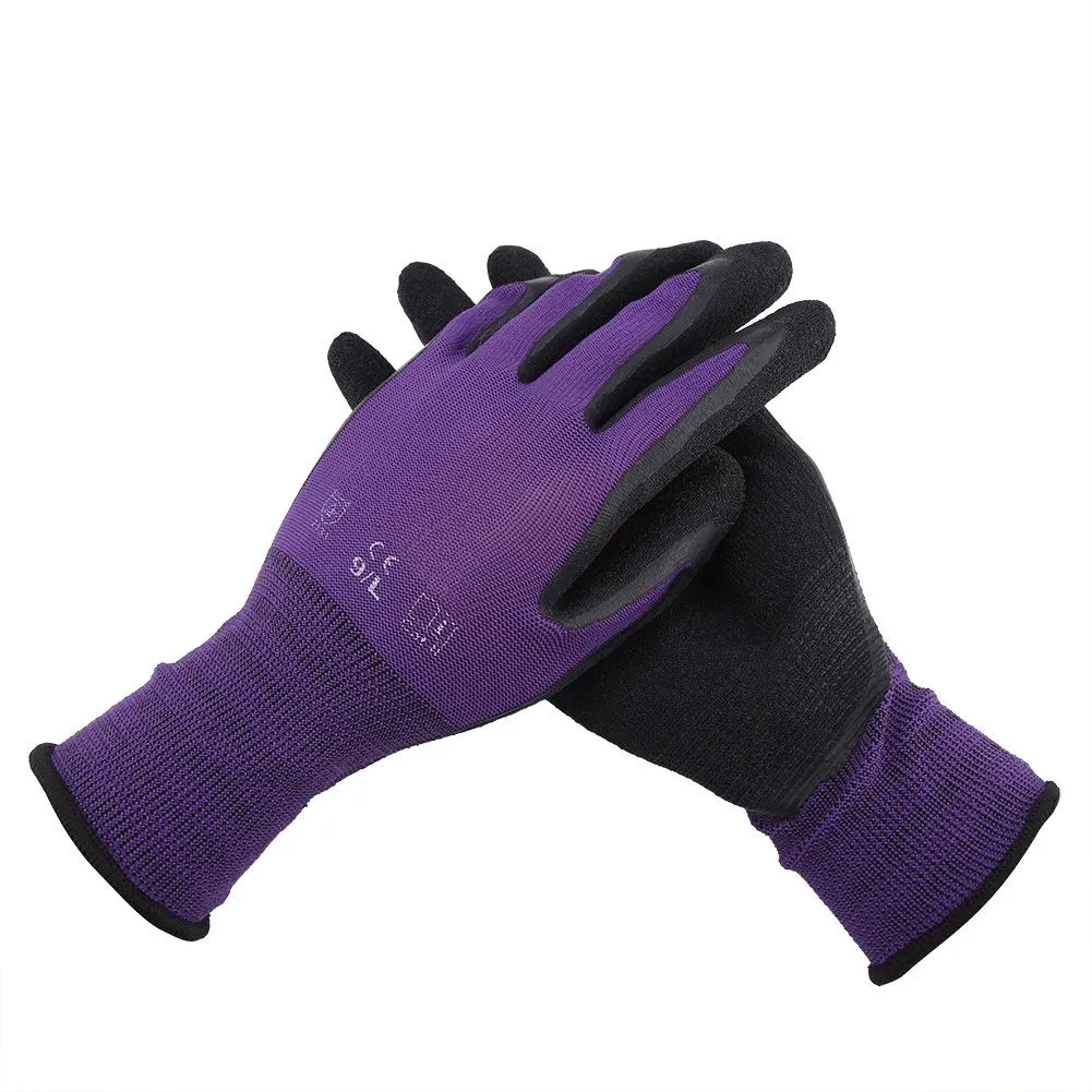 Gardening Work Labor Glove Nylon Nitrile Latex Safety Grip Wear Resistant G