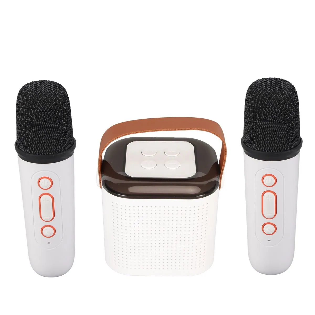 Mini Karaoke Machine, 2 Mics, White
