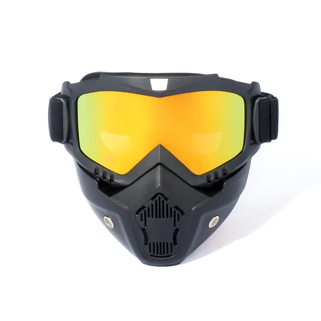 Full Face Motorcycle Bike GelSoft Paintball Airsoft Mask Games NTMS110 - Yellow