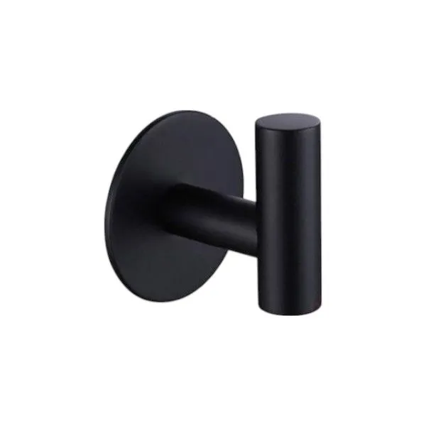 Universal Stainless Steel Self-Adhesive Hook - Black