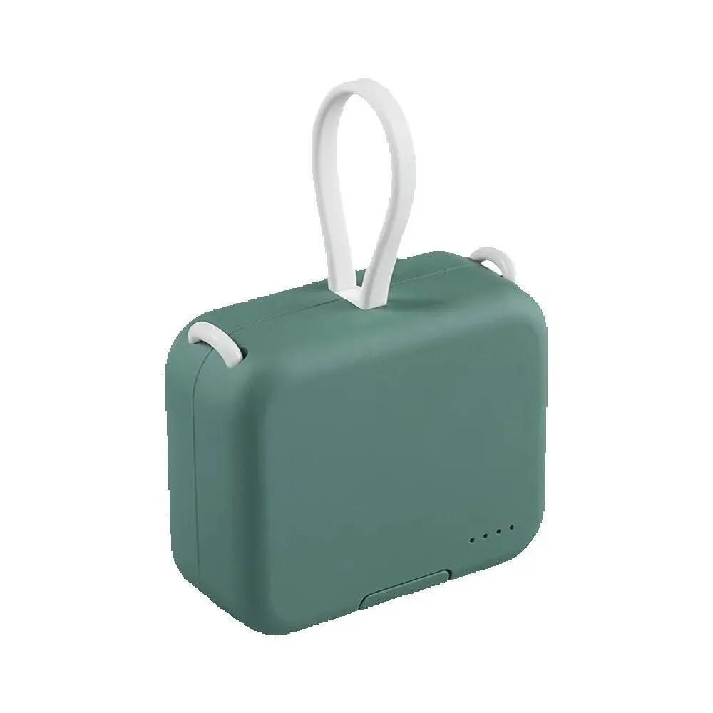 Multi-Functional Handheld Power Bank, Built-in Fast Charging Cable - Green