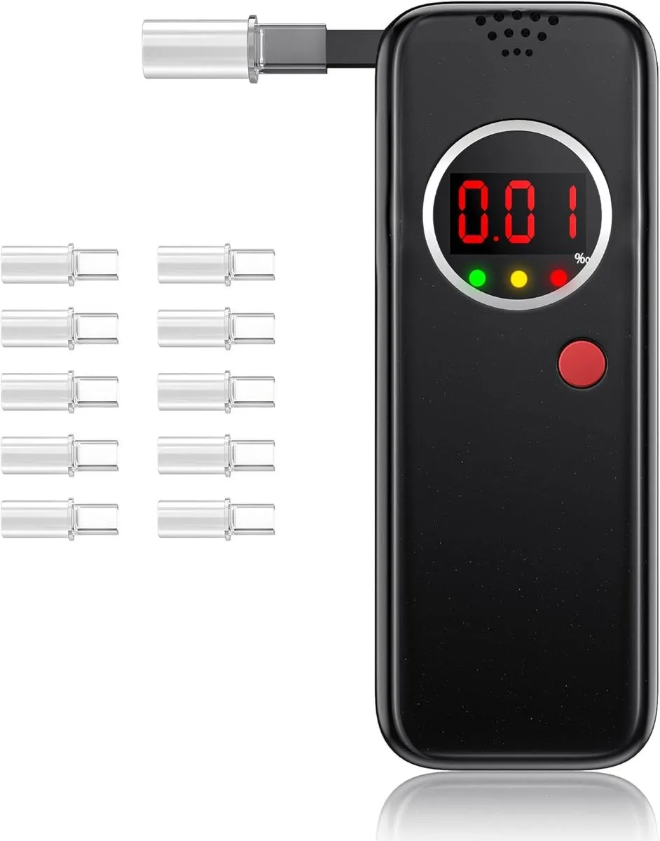 SHIJOOE Professional Alcohol Tester - Includes 12 Mouthpieces