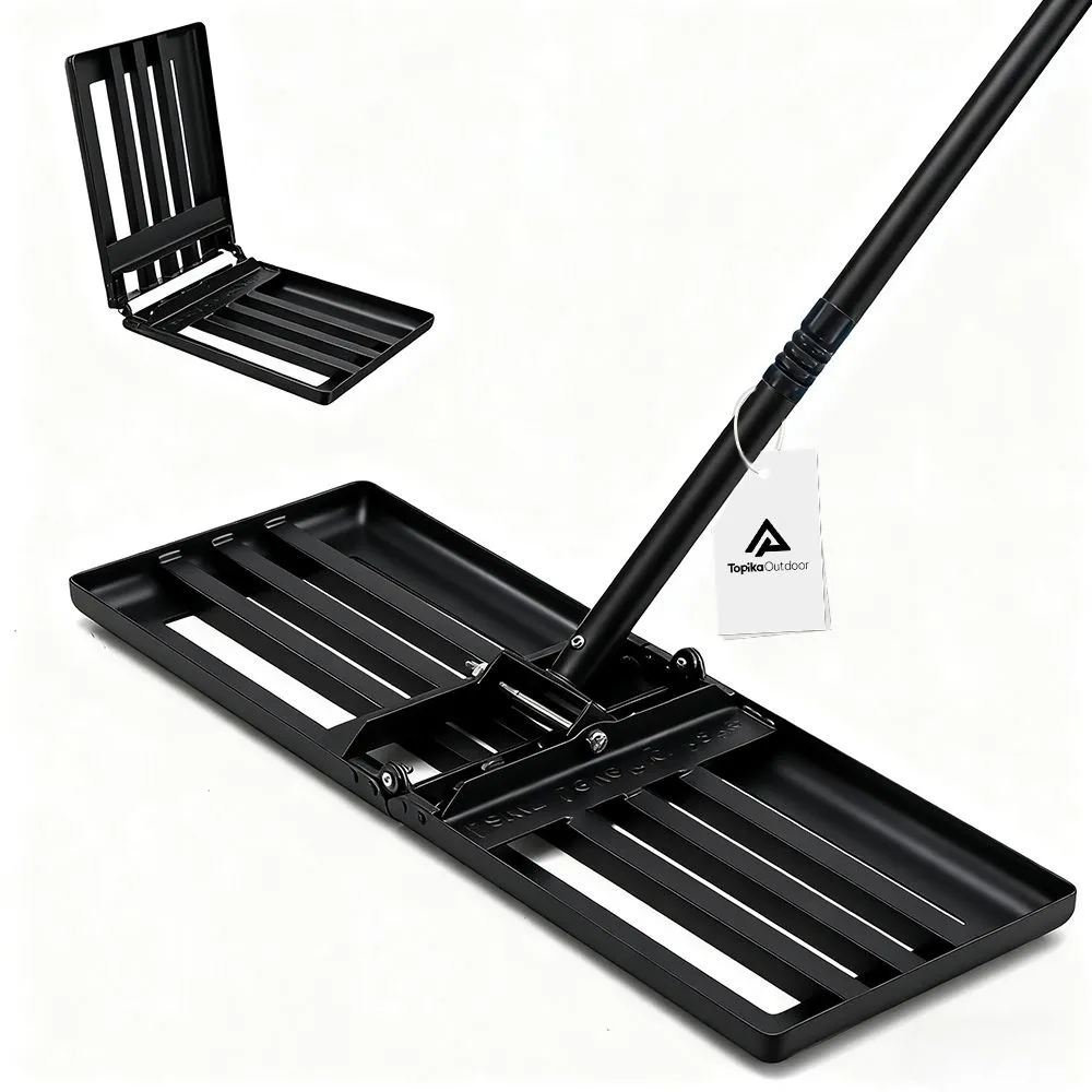 Topika Foldable Steel Lawn Leveling Rake 198 cm - Heavy-Duty Garden Leveler