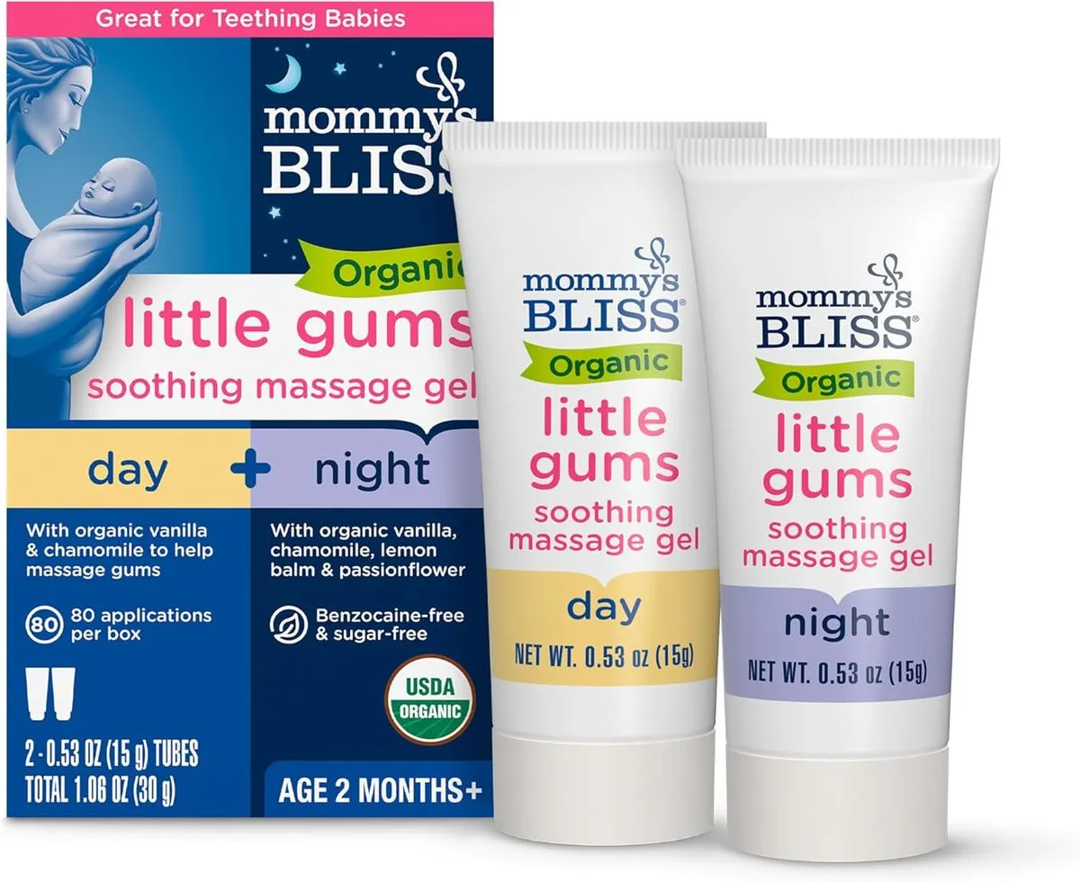Mommy's Bliss Organic Little Gums Soothing Massage Gel Day and Night Combo