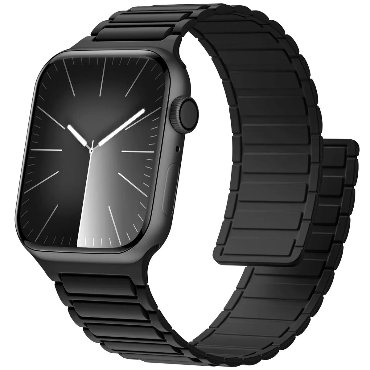 Magnetic Watch Band Compatible with Apple Watch 44/46/45/49mm Bands for Men - Black