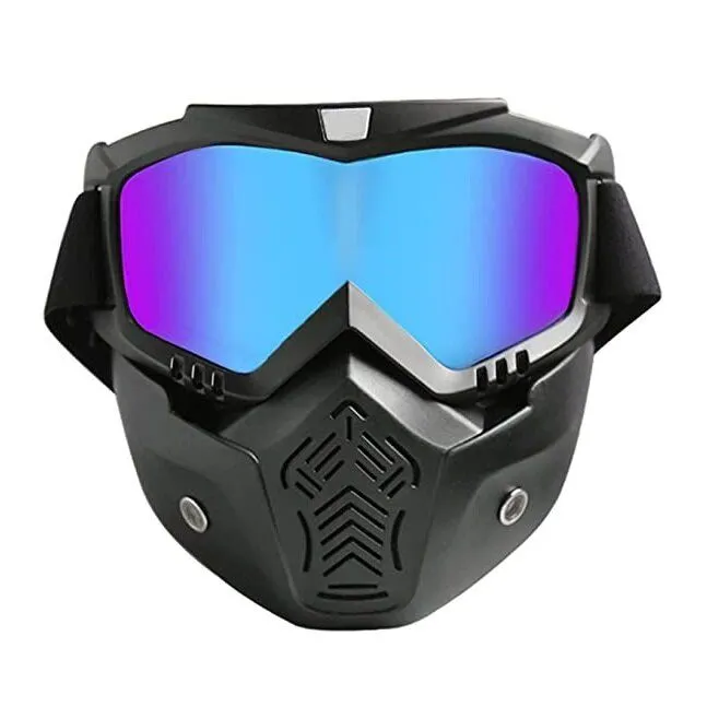 Motorcycle Facemask Goggles - Blue